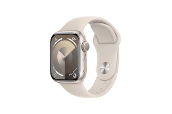 Apple watch Apple Series 9 GPS 41 mm Boîtier en Aluminium Starlight avec Bracelet de Sport Starlight