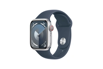 Apple watch Apple Series 9 GPS + Cellular 41mm Boîtier en Aluminium Argent avec Bracelet Sport Bleu 