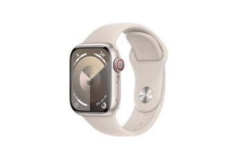 Apple watch Apple Series 9 GPS + Cellular 41mm Boîtier en Aluminium Starlight avec Bracelet Sport St