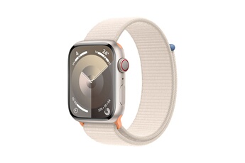 Apple watch Apple Series 9 GPS + Cellular 45 mm Boîtier en Aluminium Starlight avec Boucle de Sport 