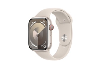Apple watch Apple Series 9 GPS + Cellular 45 mm Boîtier en Aluminium Starlight avec Bracelet de Spor