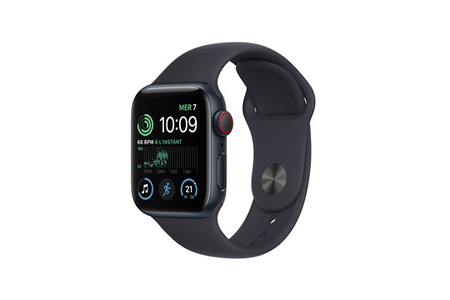 Apple watch Apple Watch SE GPS+Cellular 2eme generation, boîtier alumininium Minuit 40mm Bracelet Sport Minuit