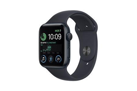 Apple watch Apple Watch SE GPS 2eme generation, boîtier alumininium Minuit 44mm Bracelet Sport Minuit