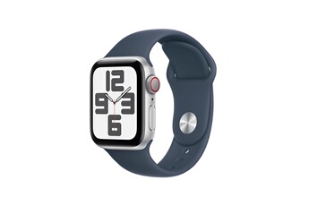 Apple watch Apple SE GPS + Cellular 40mm Boîtier en Aluminium Argent avec Bracelet Sport Bleu Tempet