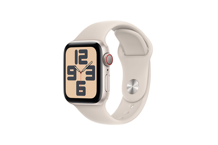 Apple watch Apple SE GPS + Cellular 40mm Boîtier en Aluminium Starlight avec Bracelet Sport Starlight - M/L
