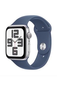 Watch SE GPS 44mm Boîtier en Aluminium Argent avec Bracelet Sport Denim - M/L version 2024