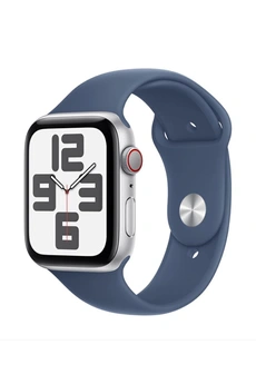Watch SE GPS + Cellular 44mm Boîtier en Aluminium Argent avec Bracelet Sport Denim - M/L version 2024