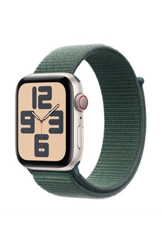 Watch SE GPS + Cellular 44mm Boîtier en Aluminium Lumière Stellaire avec Boucle Sport Vert lacustre version 2024