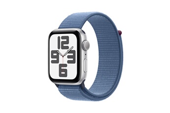 Apple watch Apple SE GPS 44mm Boîtier en Aluminium Argent avec Boucle Sport Bleu Hiver
