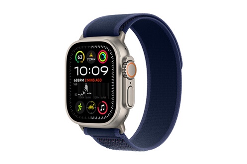 Watch Ultra GPS Cellular 49mm Boîtier en Titane Naturel avec Boucle  Trail Bleu S/M version 2024