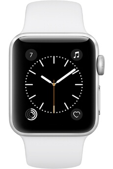 Apple Watch Series 2 38 Mm Boîtier En Aluminium Argent Avec Bracelet Sport Blanc