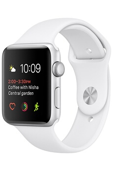 Apple Watch Series 1 42 Mm Boîtier En Aluminium Gris Avec Bracelet Sport Blanc