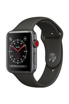 Apple Watch Apple Apple Watch Series 3 Gps+cellular 42mm - Boîtier En Aluminium Gris Sidéral Avec Bracelet Sport Gris