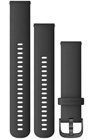 Accessoires bracelet et montre connectée Garmin Bracelet Quick Release, 20mm, Silicone Noir boucle Gunmetal