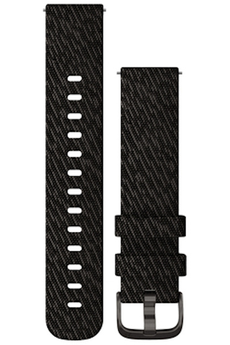 accessoires bracelet et montre connectée garmin bracelet quick release, 20mm, tissu noir/gris boucle  gunmetal