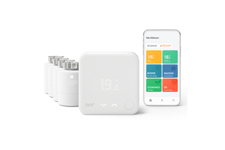 Thermostat connecté tado° - Kit de Démarragtado kit de démarrage avec 2 Têtes  Thermostatiques Intelligentes –