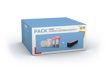 Ampoules connectées Philips Hue PACK DECOUVERTE : KIT DEMARRAGE E27X2 + TELECOMMANDE HUE DIMMER SWITCH+ BARRE LUMINEUSE PHILIPS HUE PLAY X1