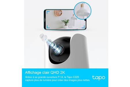 Caméra De Sécurité Tapo C220 2K QHD – Pan/Tilt, Pour Animaux Ou Bébé, Wifi