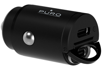 Accessoire téléphonie pour voiture Puro Adaptateur allume-cigare double ports USB-C 30W Noir