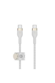 Belkin Câble USB-C vers USB-C 2m Blanc Silicone Tressé