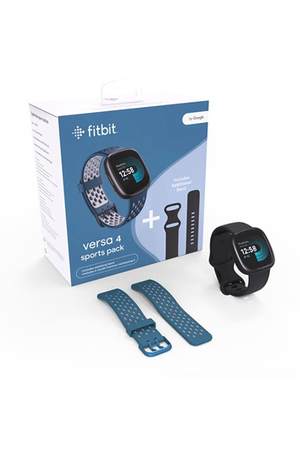 Montre connectée Fitbit Pack exclusif FNAC-DARTY Avec Versa 4 Noir + Bracelet - inclus 6 mois a Fitbit Premium