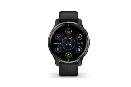 Montre connectée Garmin Venu 2 Plus Gray avec bracelet en silicone noir