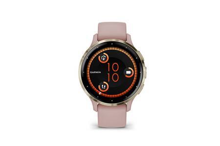 Montre connect e Garmin Venu 3S Soft Gold avec bracelet rose