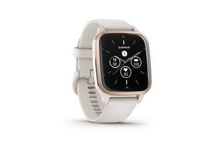 Montre connectée Garmin Venu Sq 2 Cream Gold Bracelet blanc | Darty