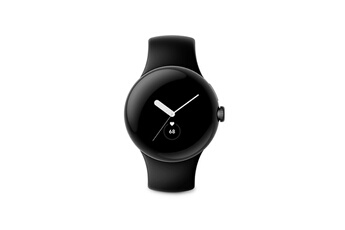 Pixel Watch Boîtier en Acier Inoxydable Noir Mat avec Bracelet sport Noir volcanique